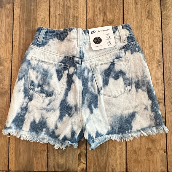 New BP Women's High Rise Distressed Bleached Cotton Ripped Denim Shorts / Sz 24 - Picture 5 of 14